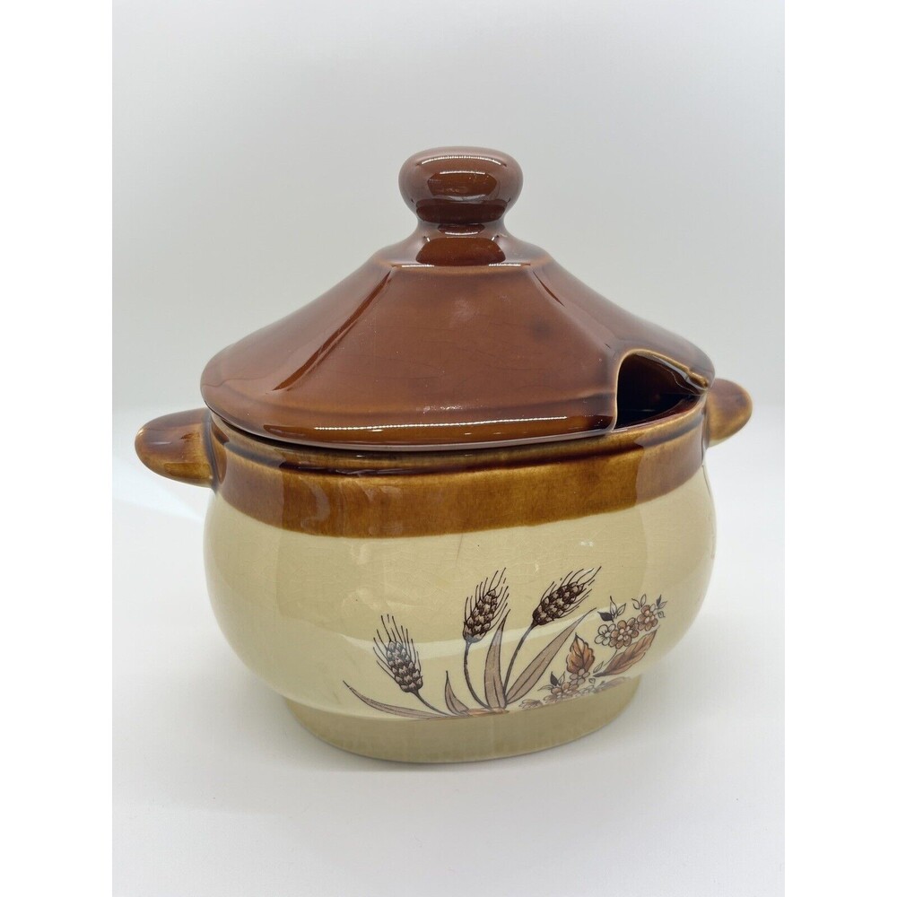 Vintage Oven Proof Country Wheat Gravy Tureen with Lid (No Ladel)
